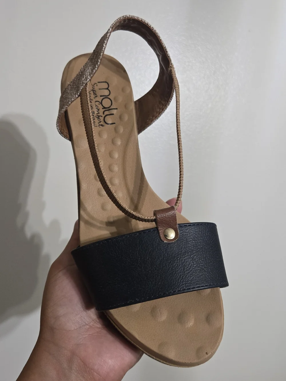 Malu Navy & Tan Slingback Comfort Sandals